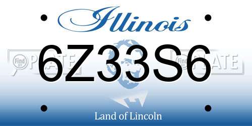 6Z33S6 Illinois License Plate