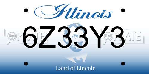 6Z33Y3 Illinois License Plate
