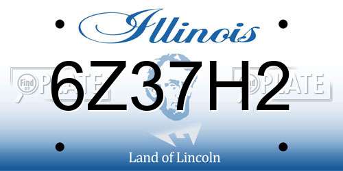 6Z37H2 Illinois License Plate