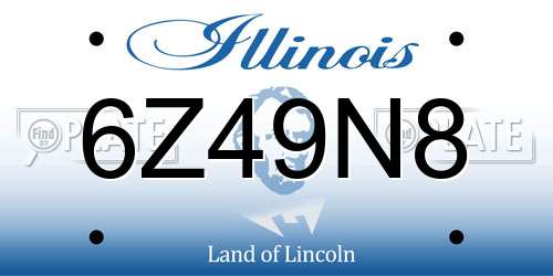 6Z49N8 Illinois License Plate