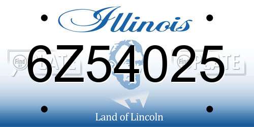 6Z54025 Illinois License Plate