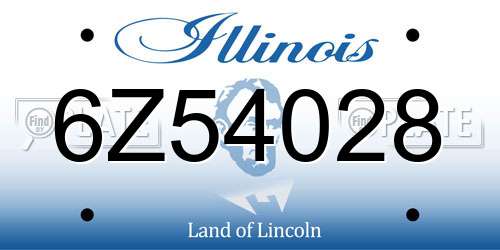 6Z54028 Illinois License Plate