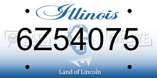 6Z54075 Illinois License Plate