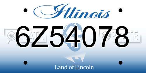 6Z54078 Illinois License Plate