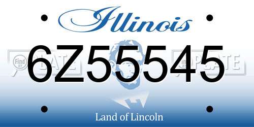 6Z55545 Illinois License Plate