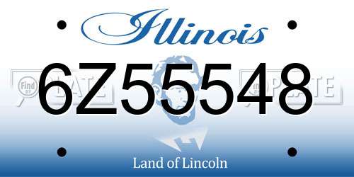 6Z55548 Illinois License Plate