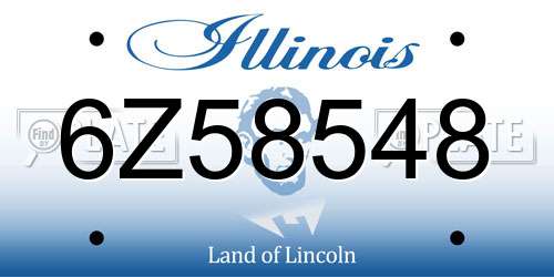6Z58548 Illinois License Plate