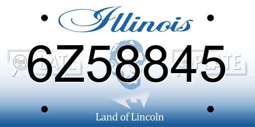 6Z58845 Illinois License Plate