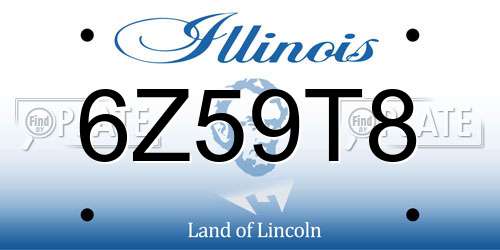 6Z59T8 Illinois License Plate