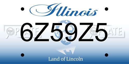 6Z59Z5 Illinois License Plate