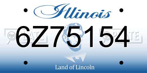 6Z75154 Illinois License Plate
