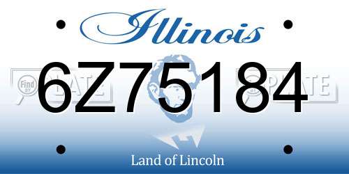 6Z75184 Illinois License Plate
