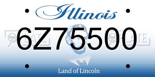 6Z75500 Illinois License Plate