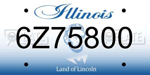 6Z75800 Illinois License Plate