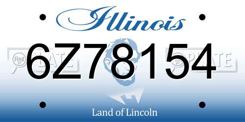 6Z78154 Illinois License Plate