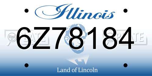6Z78184 Illinois License Plate