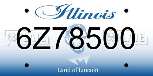6Z78500 Illinois License Plate
