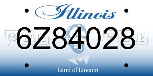 6Z84028 Illinois License Plate