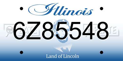 6Z85548 Illinois License Plate