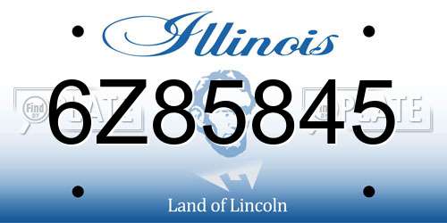 6Z85845 Illinois License Plate