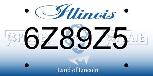 6Z89Z5 Illinois License Plate