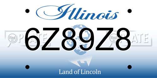 6Z89Z8 Illinois License Plate