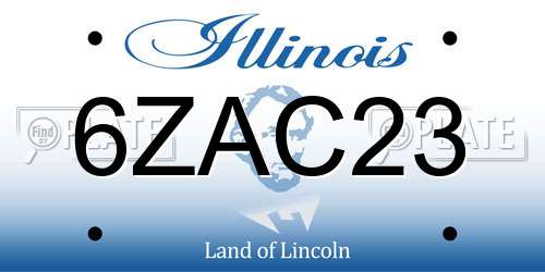 6ZAC23 Illinois License Plate