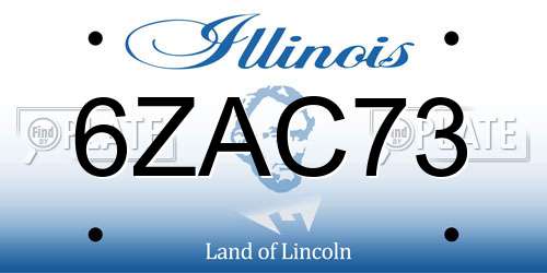 6ZAC73 Illinois License Plate