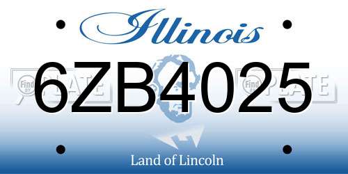 6ZB4025 Illinois License Plate