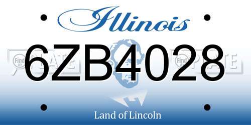 6ZB4028 Illinois License Plate