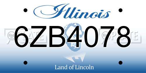 6ZB4078 Illinois License Plate