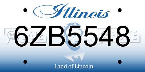 6ZB5548 Illinois License Plate