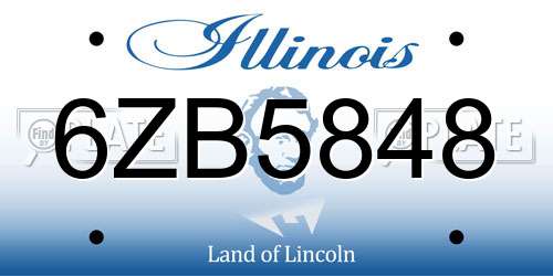 6ZB5848 Illinois License Plate