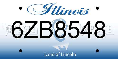 6ZB8548 Illinois License Plate