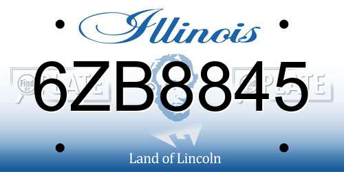 6ZB8845 Illinois License Plate