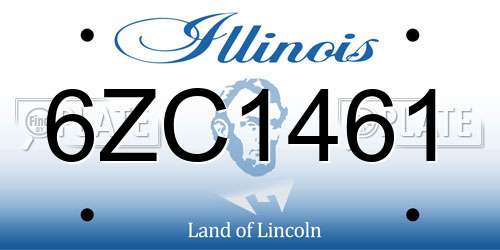 6ZC1461 Illinois License Plate