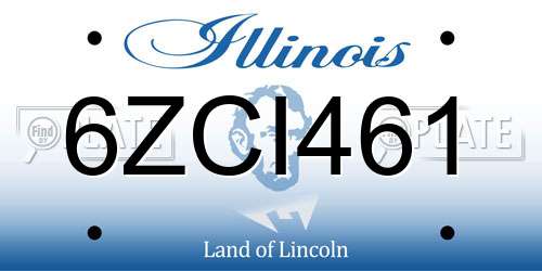 6ZCI461 Illinois License Plate