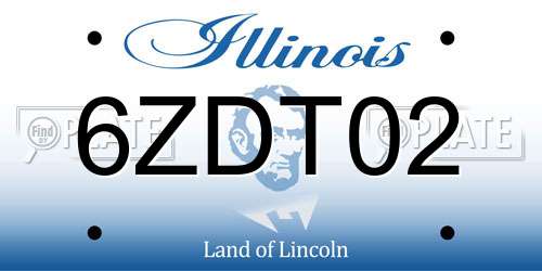6ZDT02 Illinois License Plate