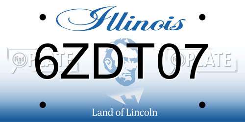6ZDT07 Illinois License Plate