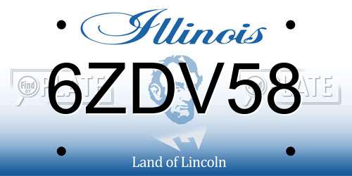 6ZDV58 Illinois License Plate