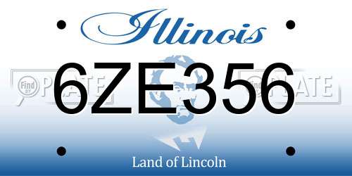 6ZE356 Illinois License Plate