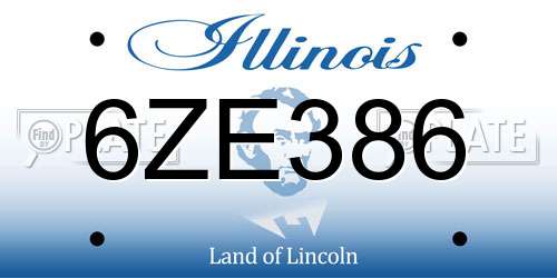 6ZE386 Illinois License Plate