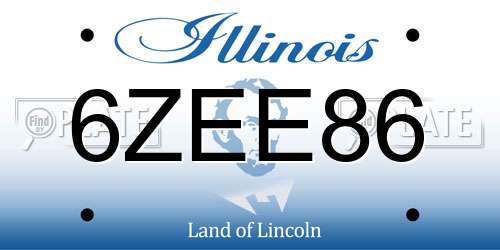 6ZEE86 Illinois License Plate