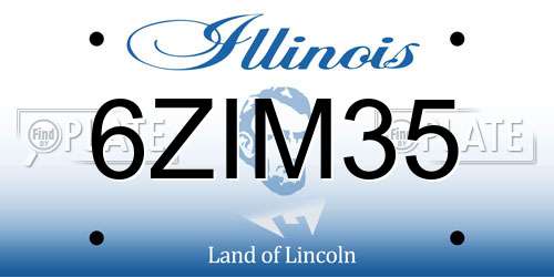6ZIM35 Illinois License Plate