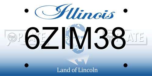 6ZIM38 Illinois License Plate
