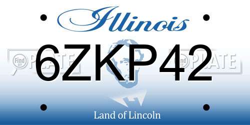 6ZKP42 Illinois License Plate