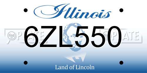 6ZL550 Illinois License Plate