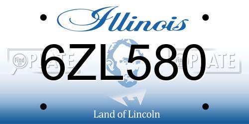 6ZL580 Illinois License Plate