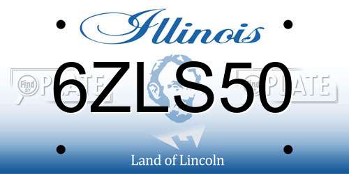 6ZLS50 Illinois License Plate