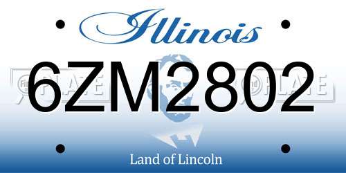 6ZM2802 Illinois License Plate